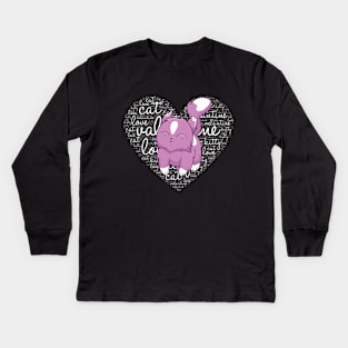 Kitty Is My Valentine Kids Long Sleeve T-Shirt